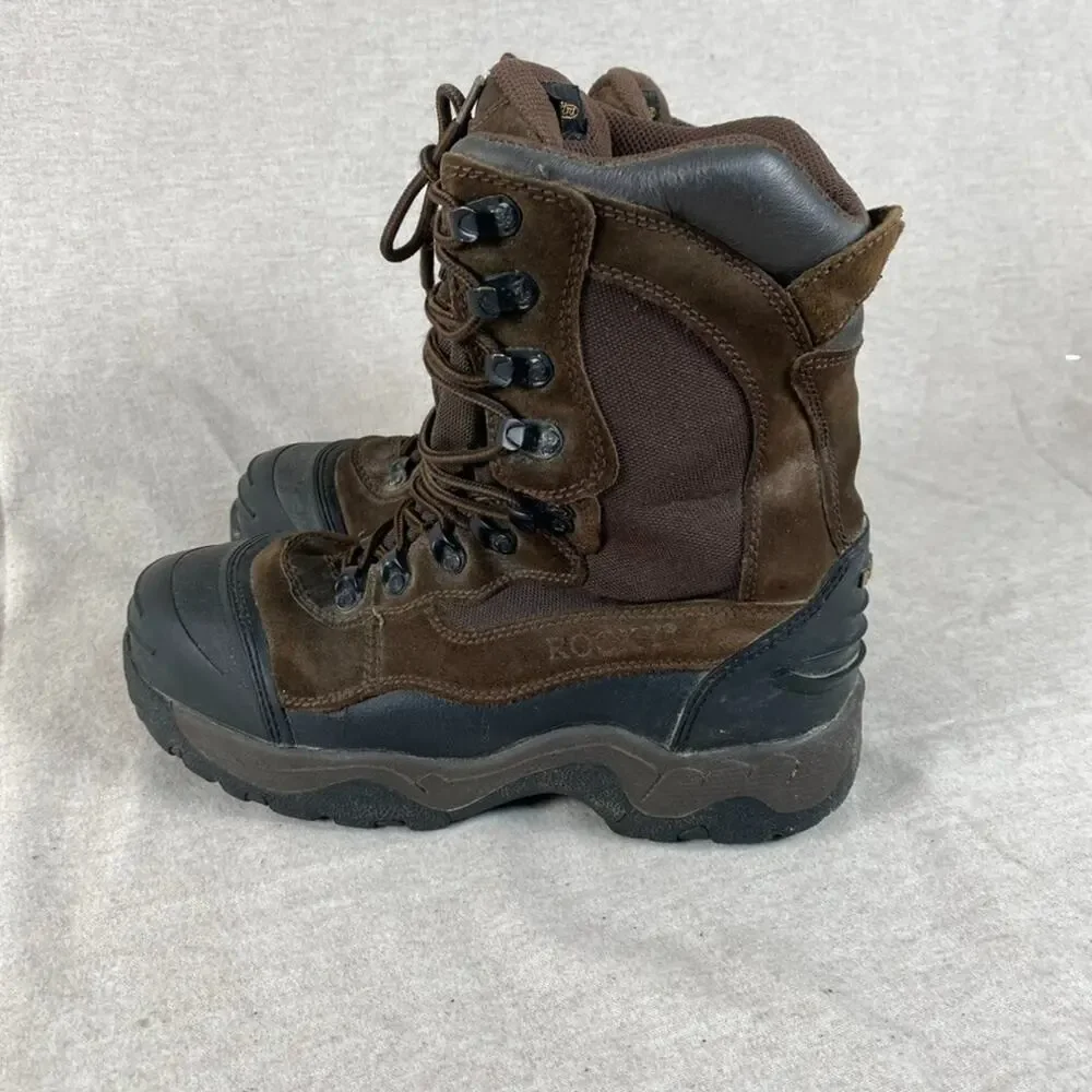 Rocky Mens Thinsulate 1000 Gram Winter Boots Size 6 Leather Waterproof Work Snow